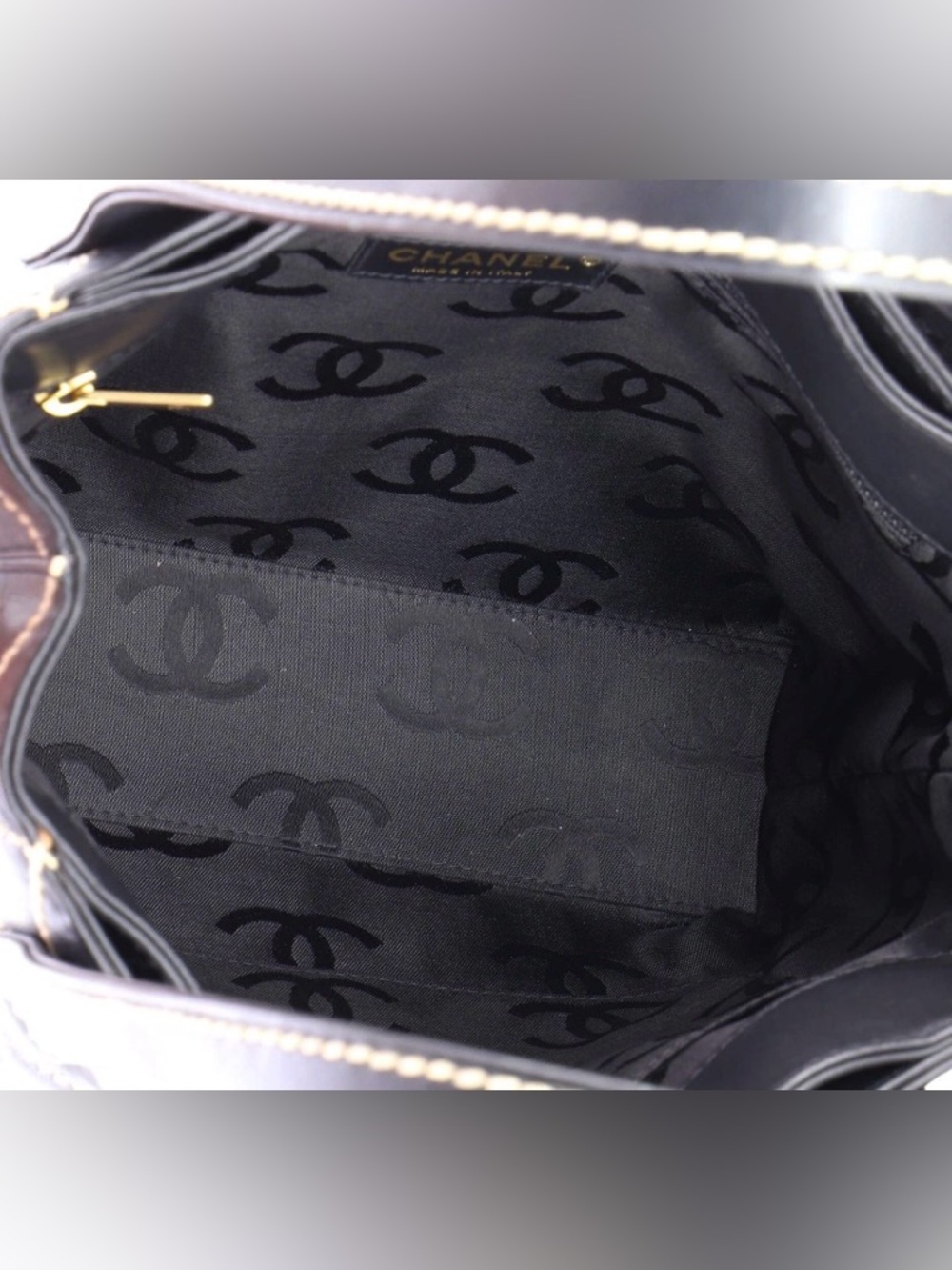 CHANEL BLACK WILD STITCH VIVIAN BLACK GOLD LABEL - Picture 12 of 16